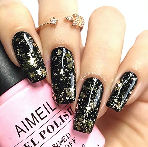 AIMEILI UV LED Gellack ablösbarer Glitzer Gel Nagellack Schimmer Gel Polish (062) – Bild 3