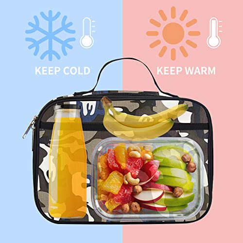 Rickyh Style Lunch Box With Padded Liner, Spacious Insulated Lunch Bag Durable Thermal Lunch Cooler Pack With Strap For Men Women Boys Girls Adults School Sports Beach Picnic Work Camp,2 Pocket #TOP5