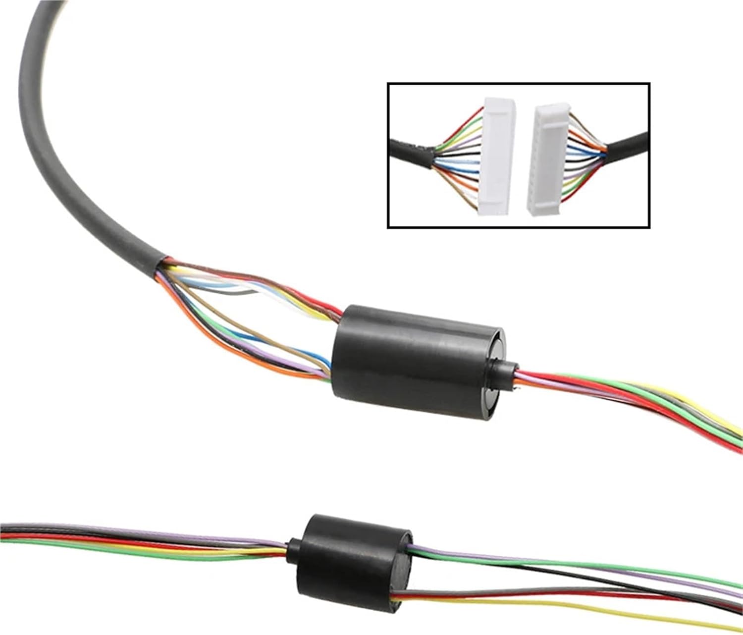 1PCS 6/12 Wires Flange Conductive Micro Slip Ring 360° Rotation with Terminal Connector 2A 220VDC/240VAC 250RPM Double Contact(U type 12.4mm 6CH)