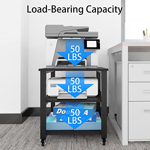 Image of Natwind 3 Tier Laser Printer Stand,20''x20'' Side Table for Printer, Black