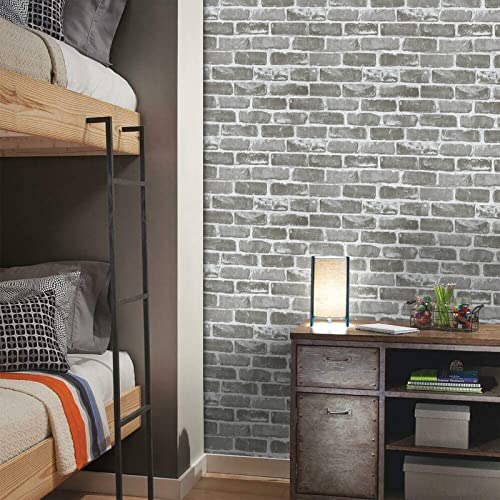 Timeet Vintage Gray Brick Peel And Stick Wallpaper Self Adhesive Wallpaper 3D Faux Textured Stone Wallpaper Removable Wallpaper For Bedroom Living Room Home Decor Vinyl Roll Film #TOP6