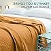 AmyHomie Cooling Waffle Blanket King Size, 100% Rayon Derived from Bamboo, Cool Summer Blanket for Hot Sleepers Soft Comfy Lightweight Blankets for All Seasons (Orange Yellow, 108×90in)