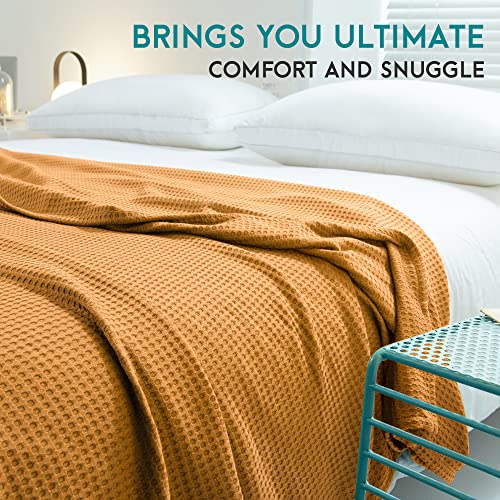 Image of AmyHomie Cooling Waffle Blanket King Size, 100% Rayon Derived from Bamboo
