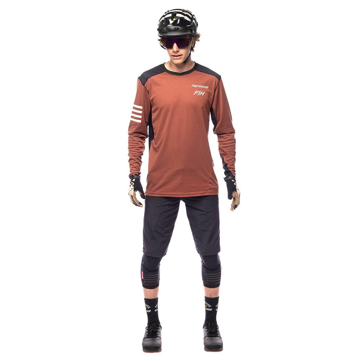 FASTHOUSE Alloy Rally Long Sleeve Jersey (Clay/Black, X-Large)