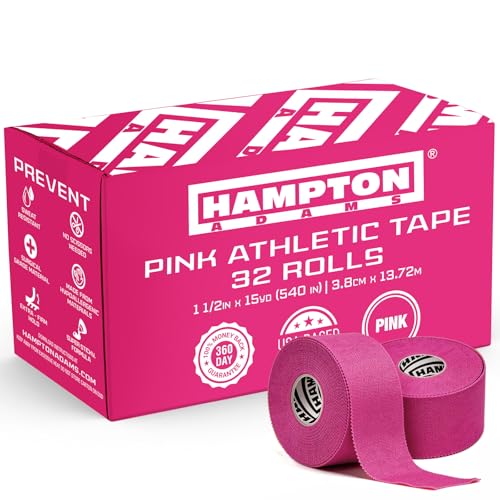 Image of Hampton Adams | As Seen on Shark Tank | Original Bulk Athletic Tape (32-Pack) | 45 ft Rolls | NO Sticky Residue & Easy to Tear | Perfect for Sports Athletes, Trainers & First Aid Injury Wrap