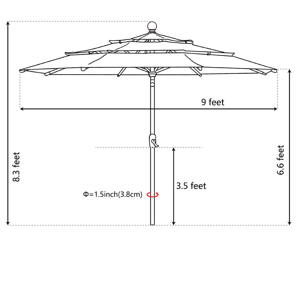 Amazon Com Eliteshade Sunbrella 9ft 3 Tiers Market Umbrella Patio Outdoor Table Umbrella With Ventilation And 5 Years Non Fading Top Royal Blue Garden Outdoor