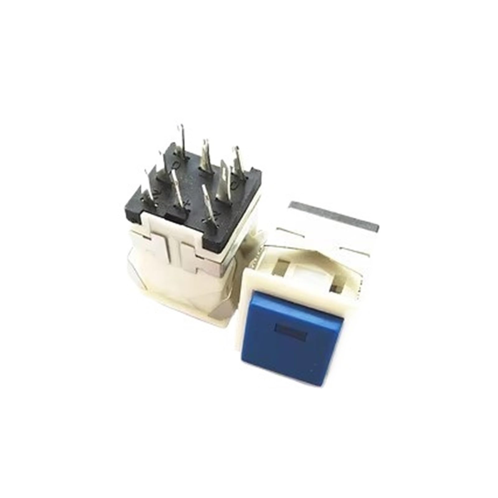 IDGTTLDF 1PC open 17MM square push-button switch KD2-21 with Blue light 3V with lock 8 pins
