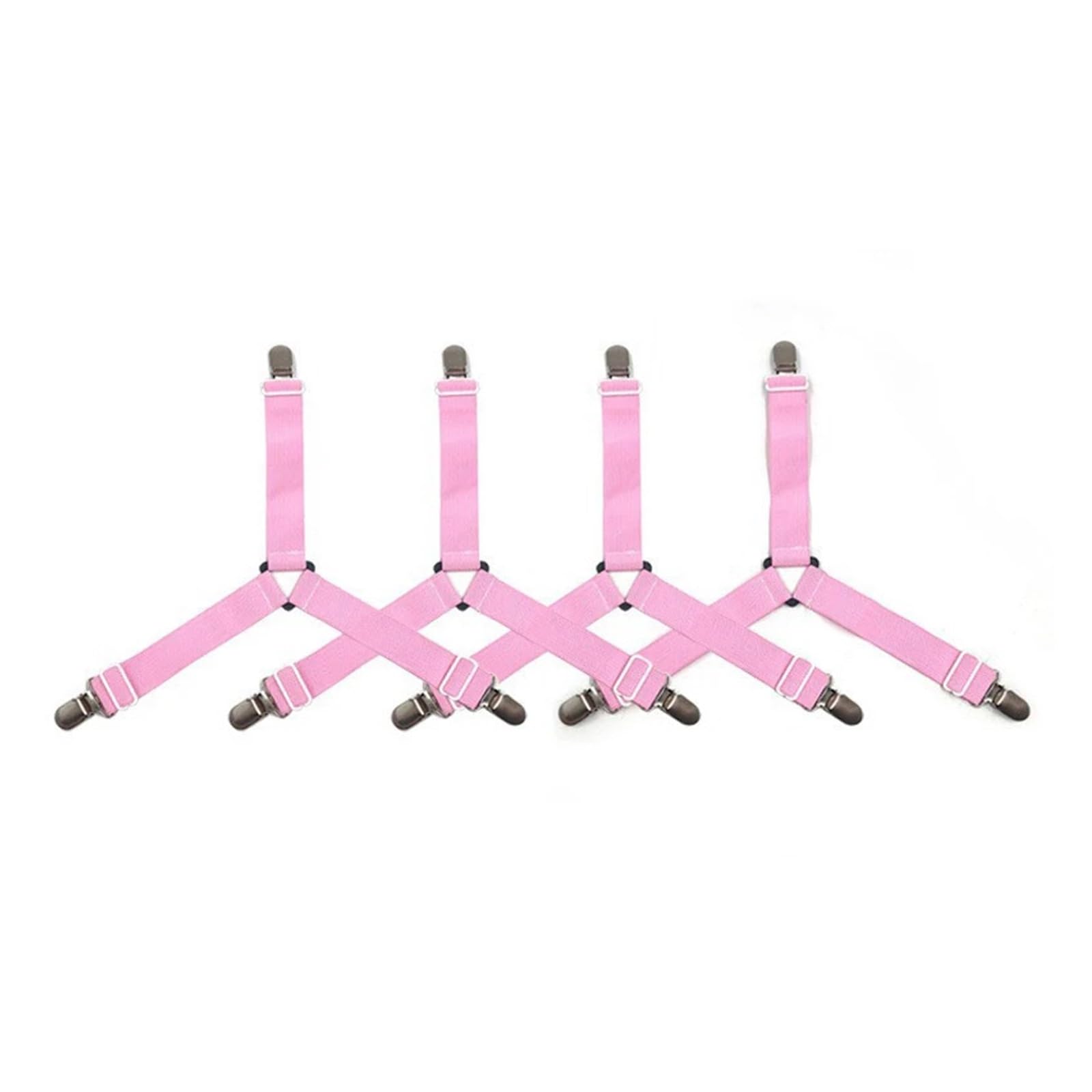 PFMSAAF bed sheet clips 4pcs Bed Sheet Clip Elastic Straps Adjustable Fasteners Holder Gadgets For Home Organizer Mattress Cover Clips for bed(Pink)