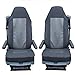 Produktbild 2 x LKW SITZBEZÜGE SCHWARZ-GRAU SCHONBEZÜGE POLYESTER NEU