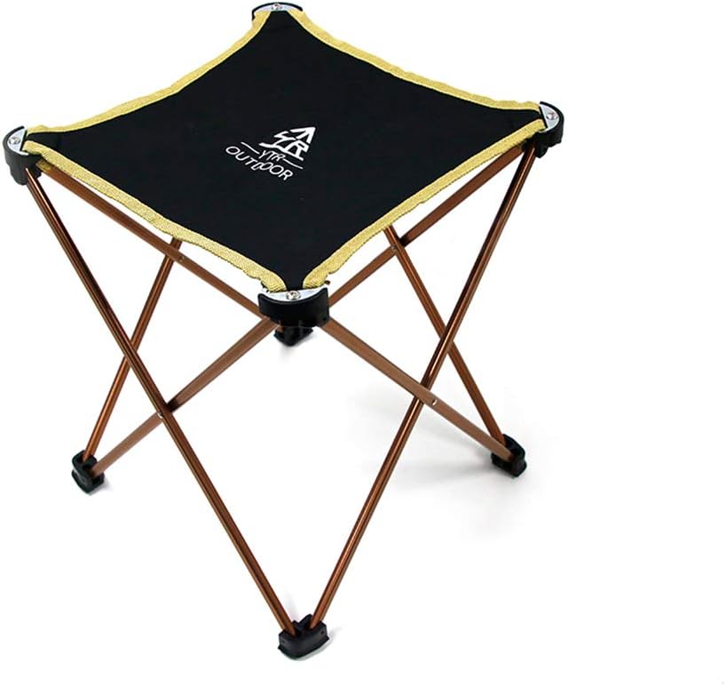 Rayami Portable Lightweight Folding Camping Stool Chair Aluminum Alloy Fold Up Dining Stool Waterproof Oxford Collapsible Stool for indoor outdoor(L11.1 x W11.1 x H13.8,can load 200 pounds/ 90kg)