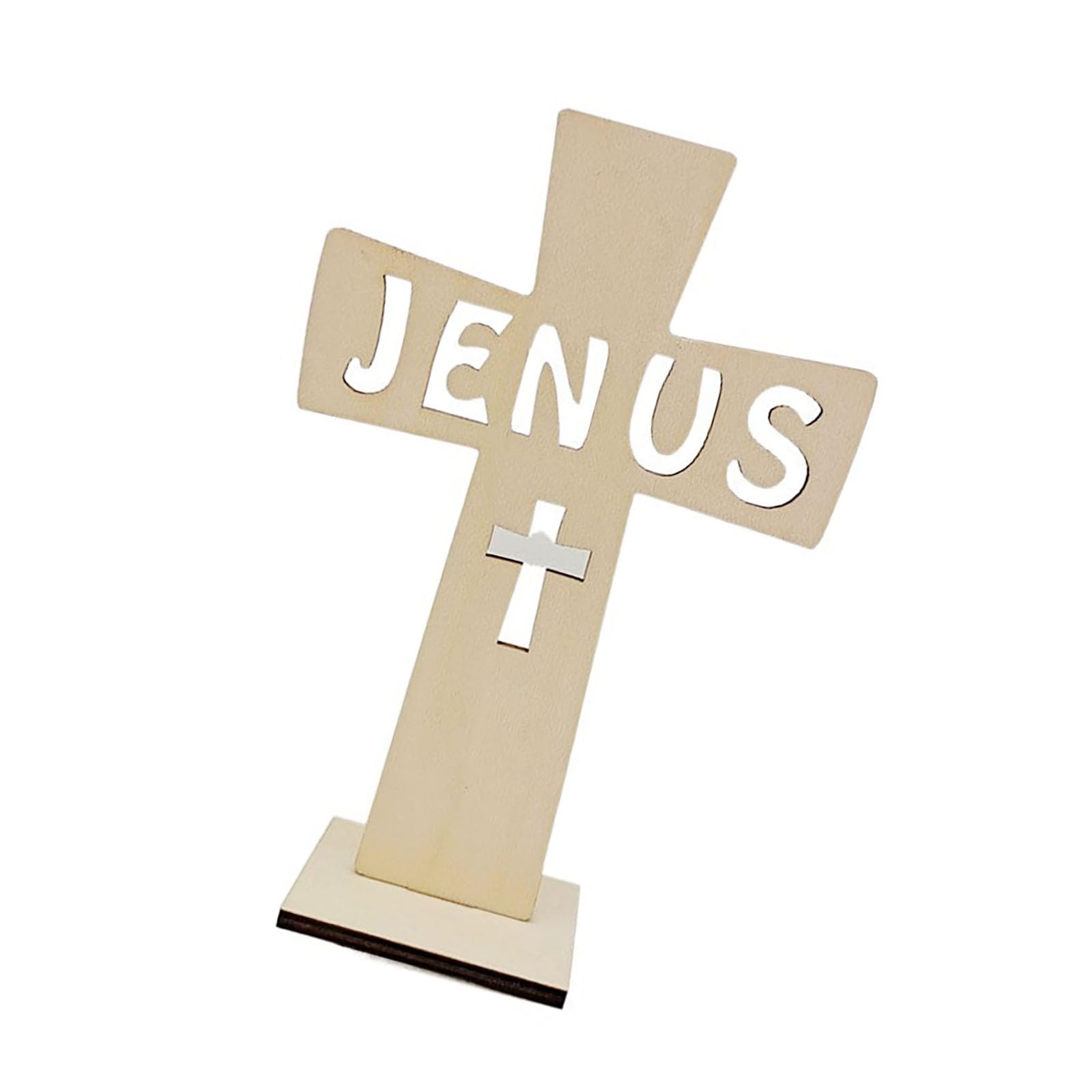 Nucelit 10Pieces Unfinished Wood Crosses for Centerpieces or Decoration with Stands in Various Option Decoration