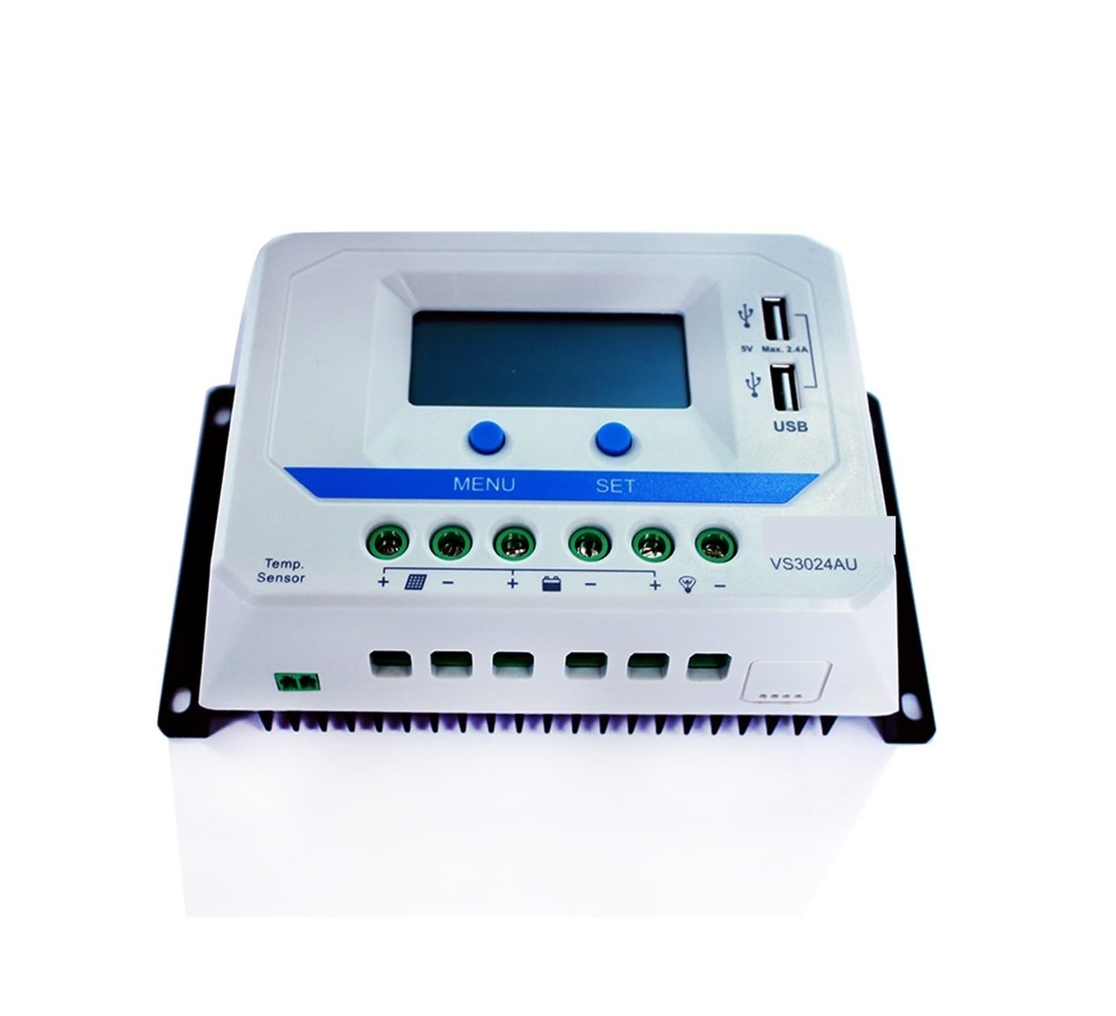 Kontroler ładowania słonecznego, Kontroler ładowarki słonecznej 30A 12V 24V automatyczne podświetlenie LCD o wysokiej wydajności regulator słoneczny PWM z podwójnym wyjściem USB