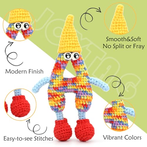 Image of 2 * 50g Rainbow Beginner Crochet Yarn for Crocheting and Knitting Multicolor Cotton Crochet Yarn for Beginners(Rainbow 01)