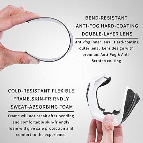 XR Ski Snowboard Goggles Anti Fog UV Protection Snow Goggles for Men Women Youth(Gray)