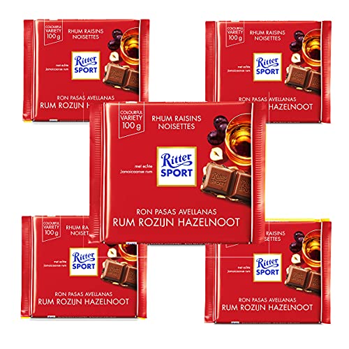 Ritter Sport Rum Trauben Nuss (100 g), Vollmilchschokolade mit echtem Jamaika-Rum, fruchtigen Trauben und Nussstückchen… – Bild 3