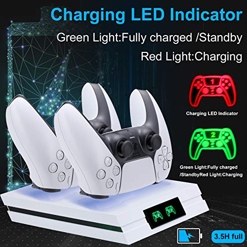 PS5 Controller Charger Station Square Charging Dock for DualSense Wireless Controller Play Station 5 Consle Orgaization Station PS5 Accessory for Controller Charging