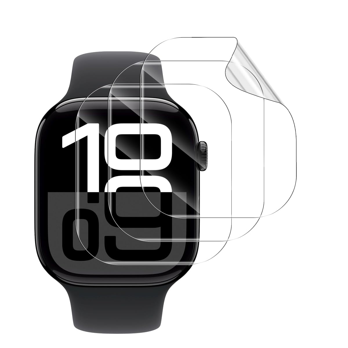 GEEMEE 3 Stück für Apple Watch Series 10 42mm für Panzerglas Schutzfolie, HD TPU-Materia Weich Folie Bläschenfrei Einfache InstallationNass Angewendet Schutzfolie