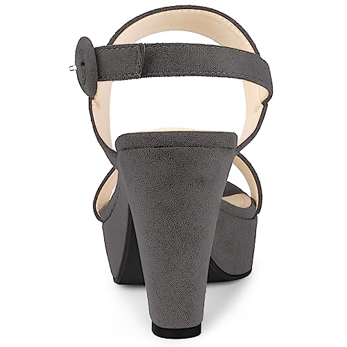 Image of Allegra K Women's Slingback Platform Heels Chunky High Heel Sandals