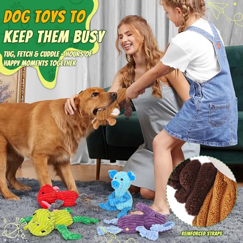 Paquete de 5 Juguetes Sonoros para Perros de Peluche Resistentes miniatura 6
