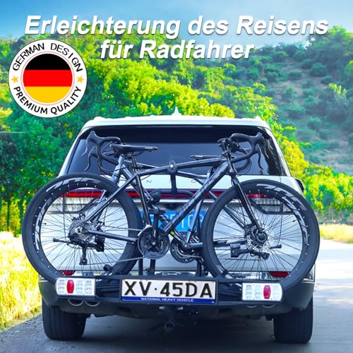 FINEW 32cm Rahmenhalter für Fahrradträger Anhängerkupplung, Universal Fahrradrahmenhalter Abschließbare, Rahmenhalter für U-Bügelrohr: Ø 2,5-3cm - Kraftvolle Fixierung (Patent)