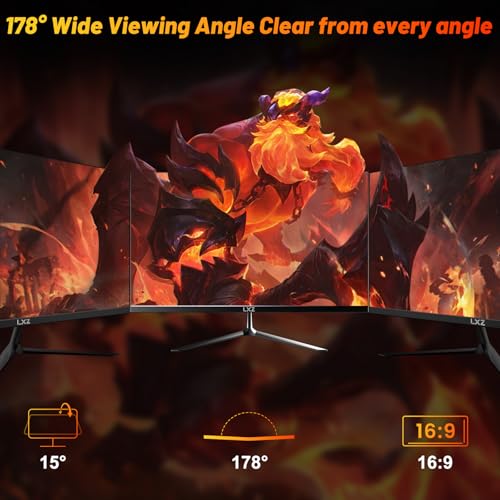 Image of LXZ 24.5 Inch 300Hz 240Hz Gaming Monitor, FHD 1920x1080 VA Panel 1ms Computer Monitor, HDR Mode, Adaptive sync, FreeSync Compatible DP x2, HDMI x2, Ultra Thin Triangle Base, VESA 75mm x 75mm