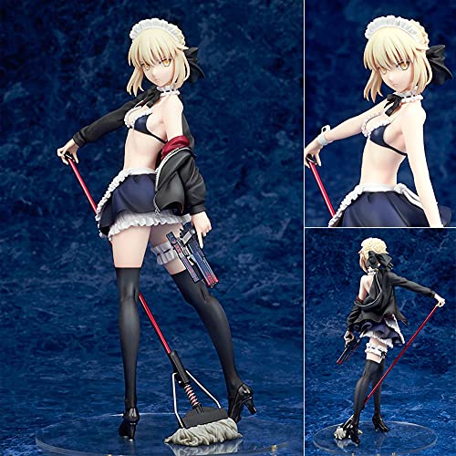 Rjdjbf 24Cm Japanese Anime Fate Saber Altria Pendragon Maid Action Figure Pvc Swimsuit Beauties Figure Premium Version Cartoon Toys Model Collection Doll Gift #TOP1
