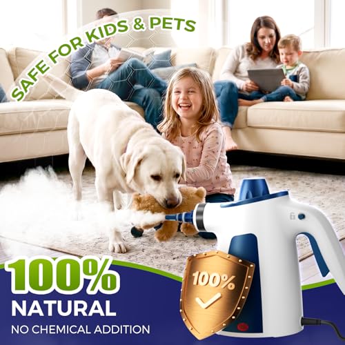 Image of Handheld Steam Cleaner, 230F Pressurized Steamer with No Water Spitting & Continuous Steam, 350ML Chemical-Free Deep Cleaning for Grease & Grime, 12 Accessories for Grout, Bathroom, Kitchen & Car
