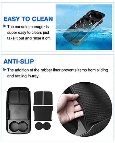 Autorder Custom Fit For Center Console Organizer 2022 2023 Kia Ev6 Accessories Lower Center Console Tray Bottom Storage Box #TOP5