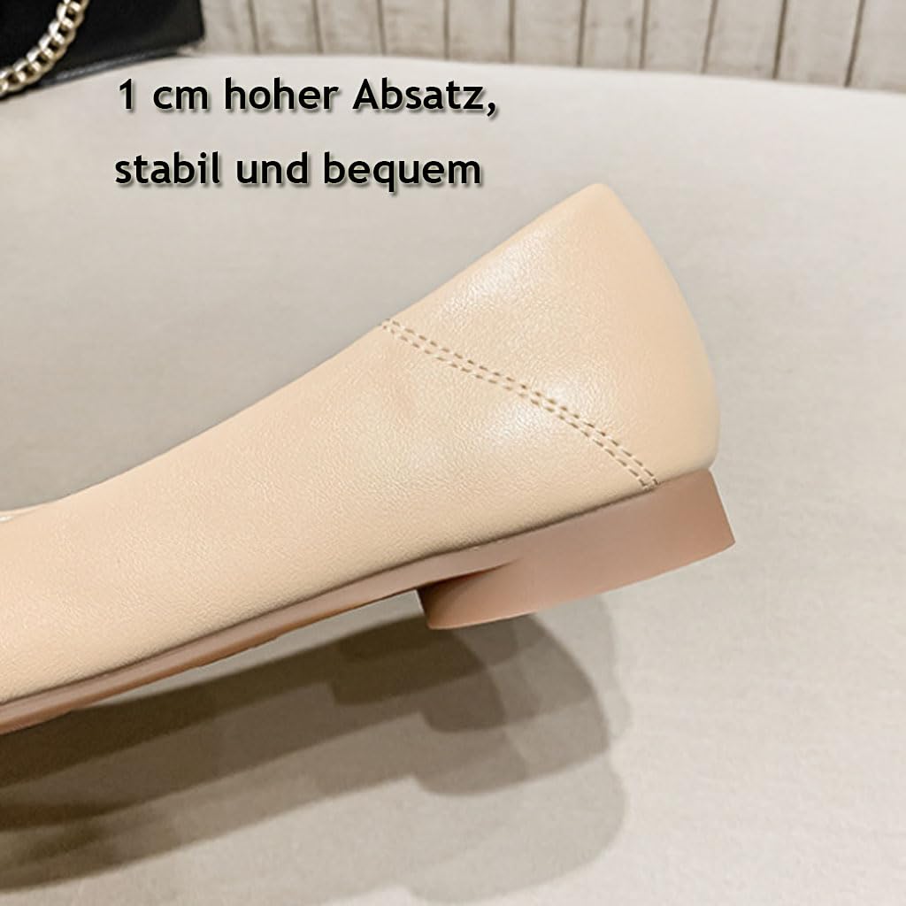 Ballerine da Donna comode, Scarpe Ballerine Piatte in Look Pelle con Fiocco, Classiche Scarpe Slip-on da Donna per Matrimonio Estivo, Facilmente abbinabili