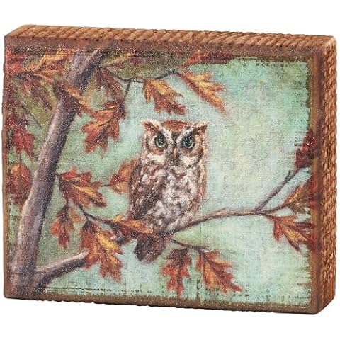 Primitives by Kathy Fall Owl Home Décor Block Sign Cover