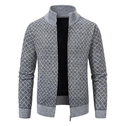 Men's Slim Fit Dressy Sweaters Full Zip Mock Collar Casual Knitted Cardigan with Pockets2