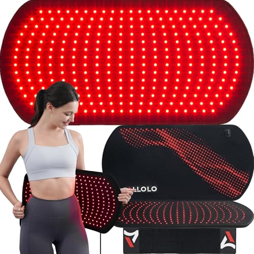 ALLOLO Red Light Therapy for Body 3 in 1 LEDs Red Light Therapy Belt with Timer Remote Control 660nm 850nm Infrared Light Therapy Pad for Body Waist Shoulder Knee 27.6 x 13.9 Large Area