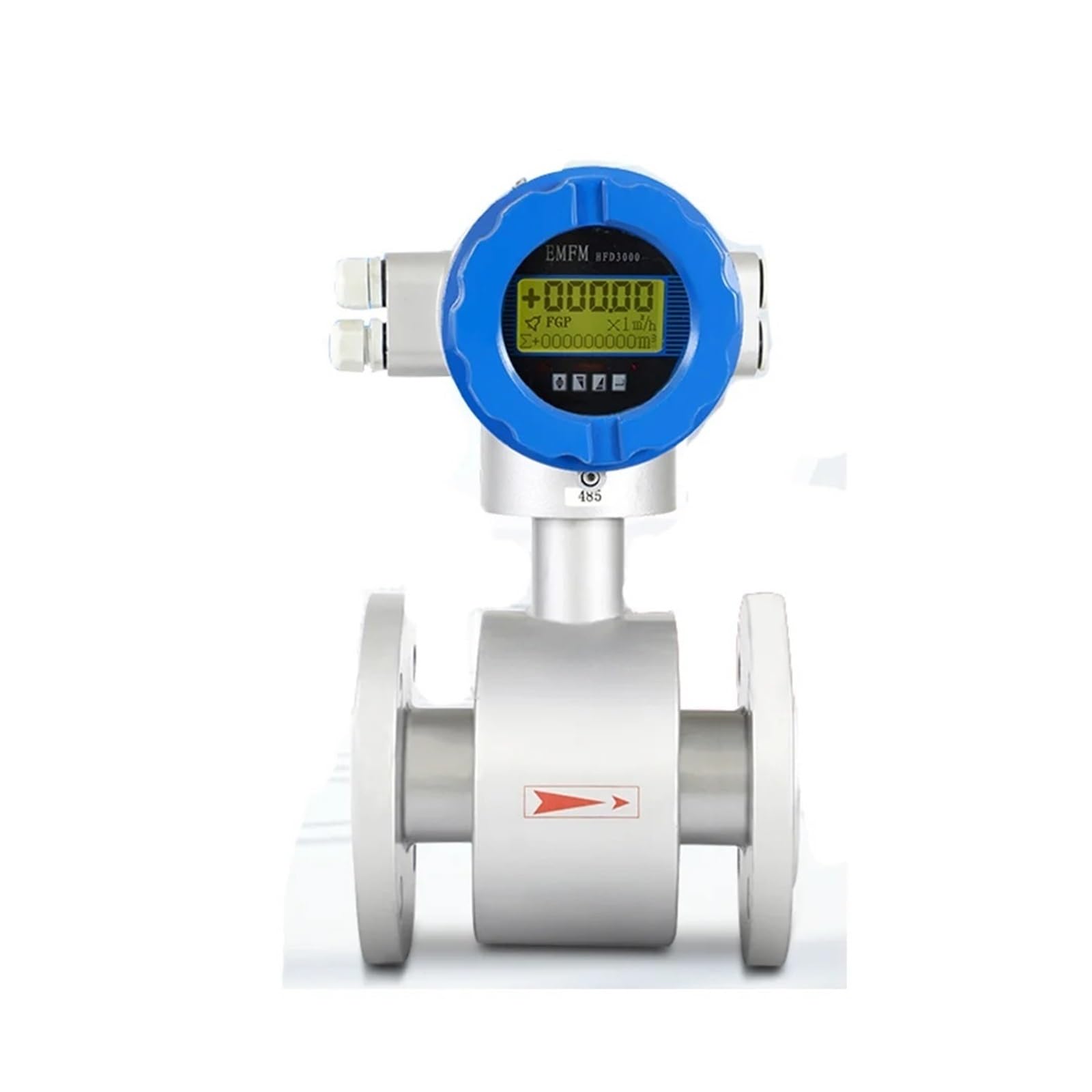 Flow Meter, DN65 DN80 DN100 Digital Water Flowmeter Electromagnetic Flow Meter Waste Sewage Slurry PTFE Lining 4-20mA RS485(DN100)