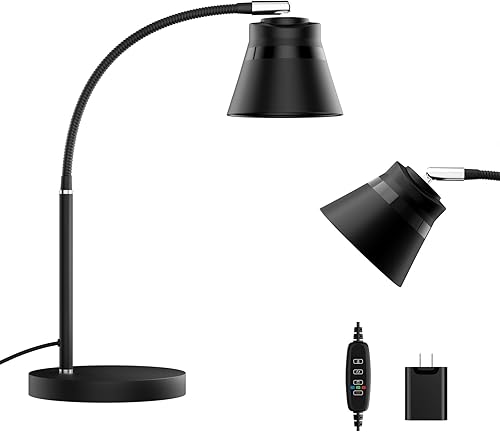 AXX Lámpara de escritorio de metal, luz de mesa de 24 pulgadas para oficina en casa, dormitorio, dormitorio universitario, bombilla LED incluida,