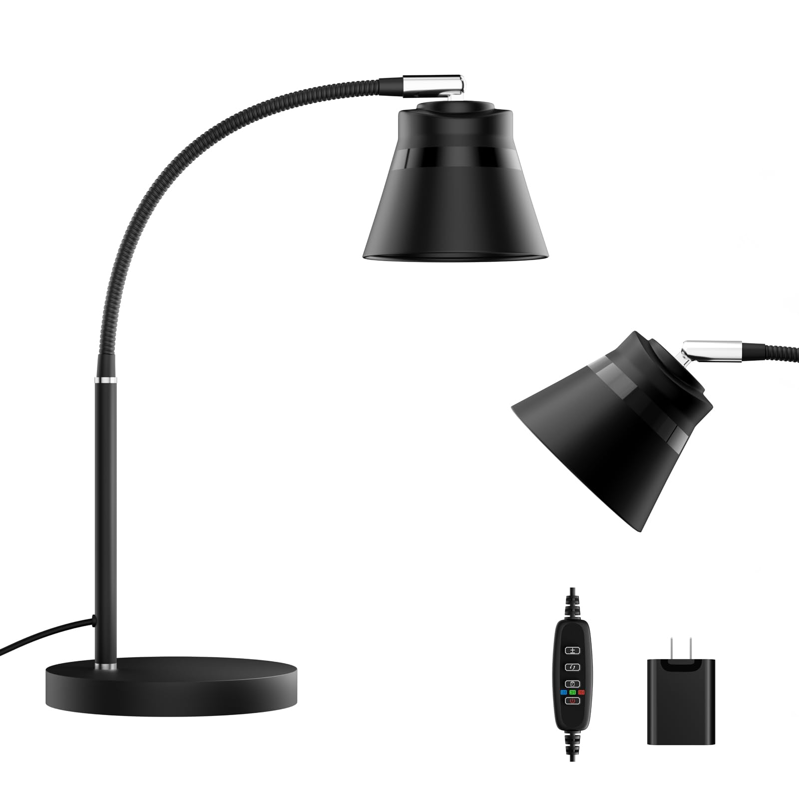 AXX Metal Desk Lamp, 24-Inch Table Light for Home Office/Bedroom/College Dorm Room, LED Bulb Included, 1000LM, 3 Color Modes, 10 Dimmable Levels, Black