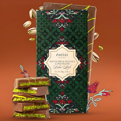 Kunafa Chocolate Bar Dubai, Pistachio Kunafa Chocolates, Dubai Chocolate, Rich Pistachio Filling, Crispy Kunafa Milk Chocolate, Middle Eastern Sweets, Perfect for Snacking, Gifting & Dessert Lovers
