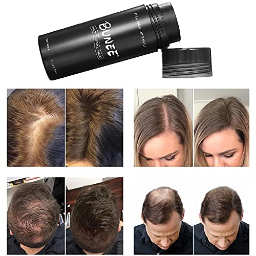 Bunee Hair Fibres - Hair Thickener - Hair Loss Coverage in 30 Seconds - 100% Natural Cotton Hair Powder Women and Men (Black 27.5g) - Image 3