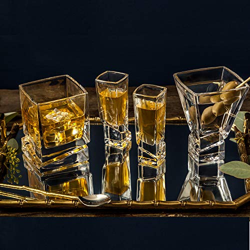 JoyJolt Carre Shot Glasses Square Heavy Base Shot Glass Set Of 4, 1.8-Ounce - Image 3