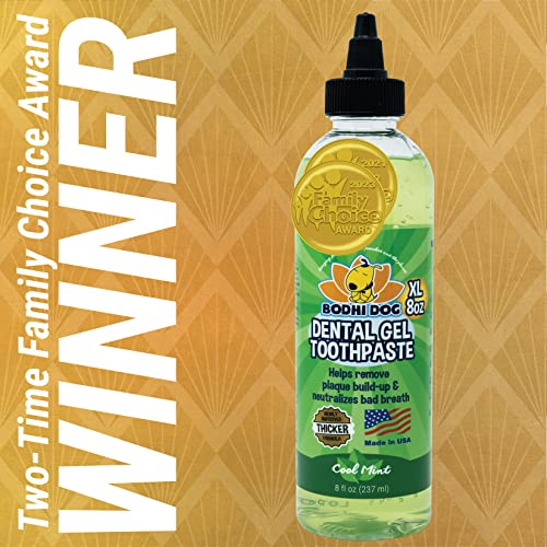 Bodhi Dog Pet Dental Gel - Toothpaste for Dogs & Cats - Plaque Remover & Breath Freshener - Thicker Formula - Safe & Non-Toxic - Helps Prevent Tartar Build-Up - Made in USA (8 Fl Oz)