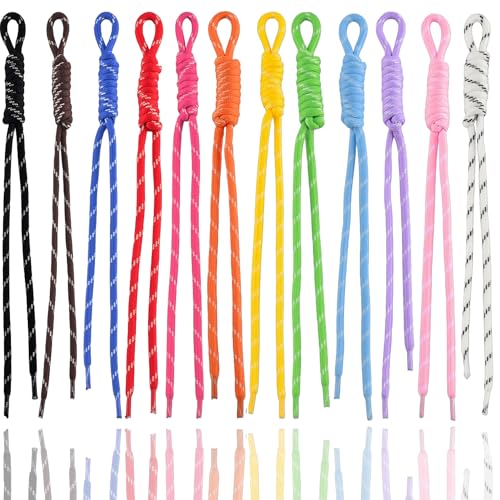 Cmidy Paracord Keychain Paracord Bag Charm 12pcs Braided Nylon Rope Keychain Cord for Bag Purse Backpack Handbag (Colorful)