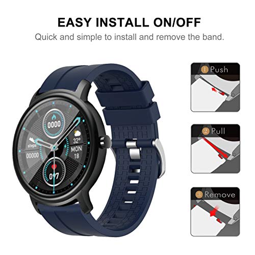 ibasenice Pulseira de relógio de silicone para relógio inteligente esportivo Mibro Air 20 mm de borr