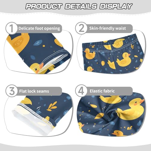 Duck Cartoon Swimming Girls Leggings Athletic Pants Tights Stretch Bottom3