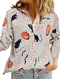 Photo Gallery floyu camicia di halloween per le donne hocus pocus camicetta a maniche lunghe maglietta di zucca di halloween hawaiian button down v neck top, beige, s Photo Gallery floyu camicia di halloween per le donne hocus pocus camicetta a maniche lunghe maglietta di zucca di halloween hawaiian button down v neck top, beige, s