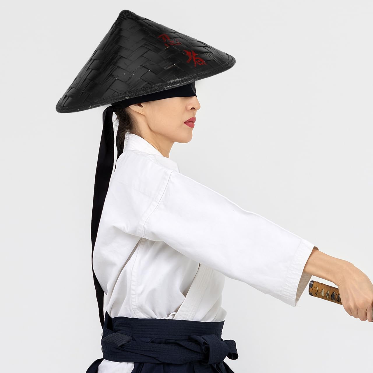 LIFKOME 1/2 confezioni Giappone Samurai Cappello Ninja Bamboo Hat Cono Cinese Cappello di paglia per Cosplay Party Accessorio