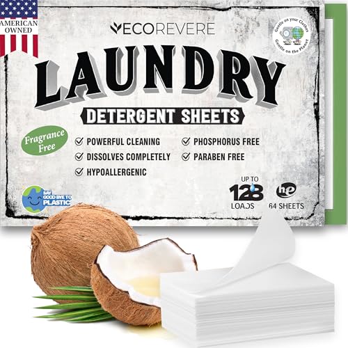 Laundry Detergent Sheets - Eco Friendly Hypoallergenic for sensitive skin, Natural Plant Based...