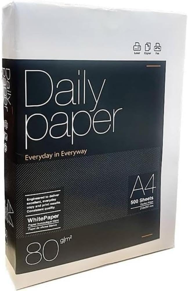 Folios A4 80gr, 500 Hojas, Papel Blanco Premium para Impresora Multifunción, Din A4, Uso de Oficina, Material Escolar, Papel de Impresión Multiusos