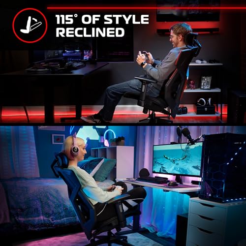 RESPAWN FLEXX Ergonomic Office and Gaming Chair with Lumbar Support - Breathable Mesh Recliner with Headrest & Adjustable Arms, Comfy Home Office Desk Chairs, Reclining Gaming Seat for Adults - Brown - Image 5