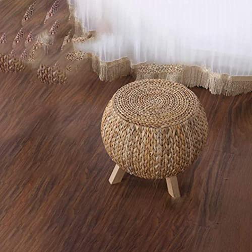 Reposapiés de ratán y madera maciza rustico para salon y dormitorio 2