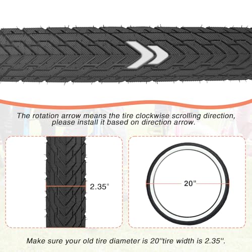 ZUKKA 20 x 2.35 Bike Tire 1/2 Pack 20 inch x 2.35 BMX Bike