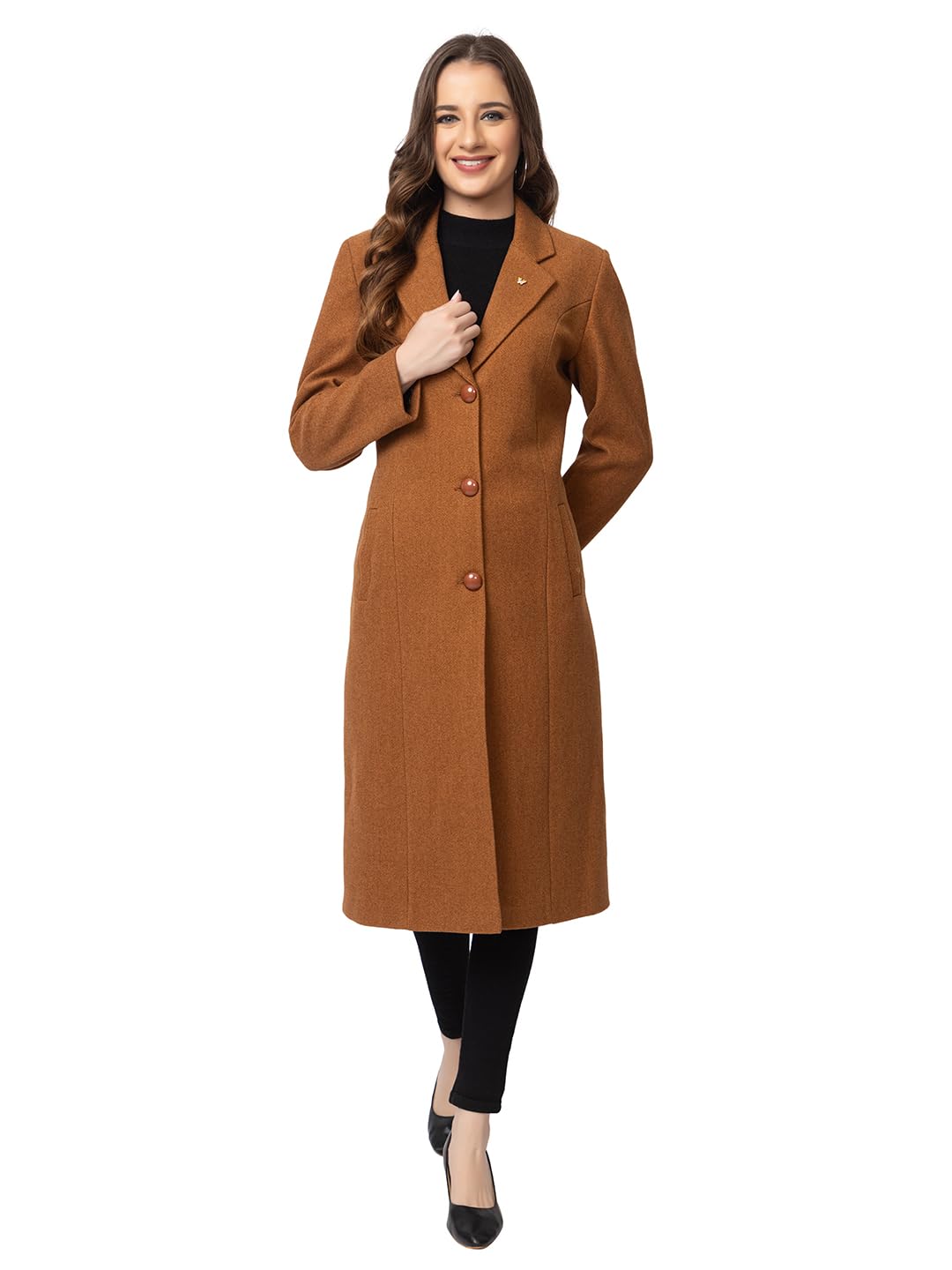 twenty me Winter Wear/Casual Wear/Outdoor Wear/Wool Blend/Collared/Solid/Full Sleeve Women's Coat (4164)-picture-15